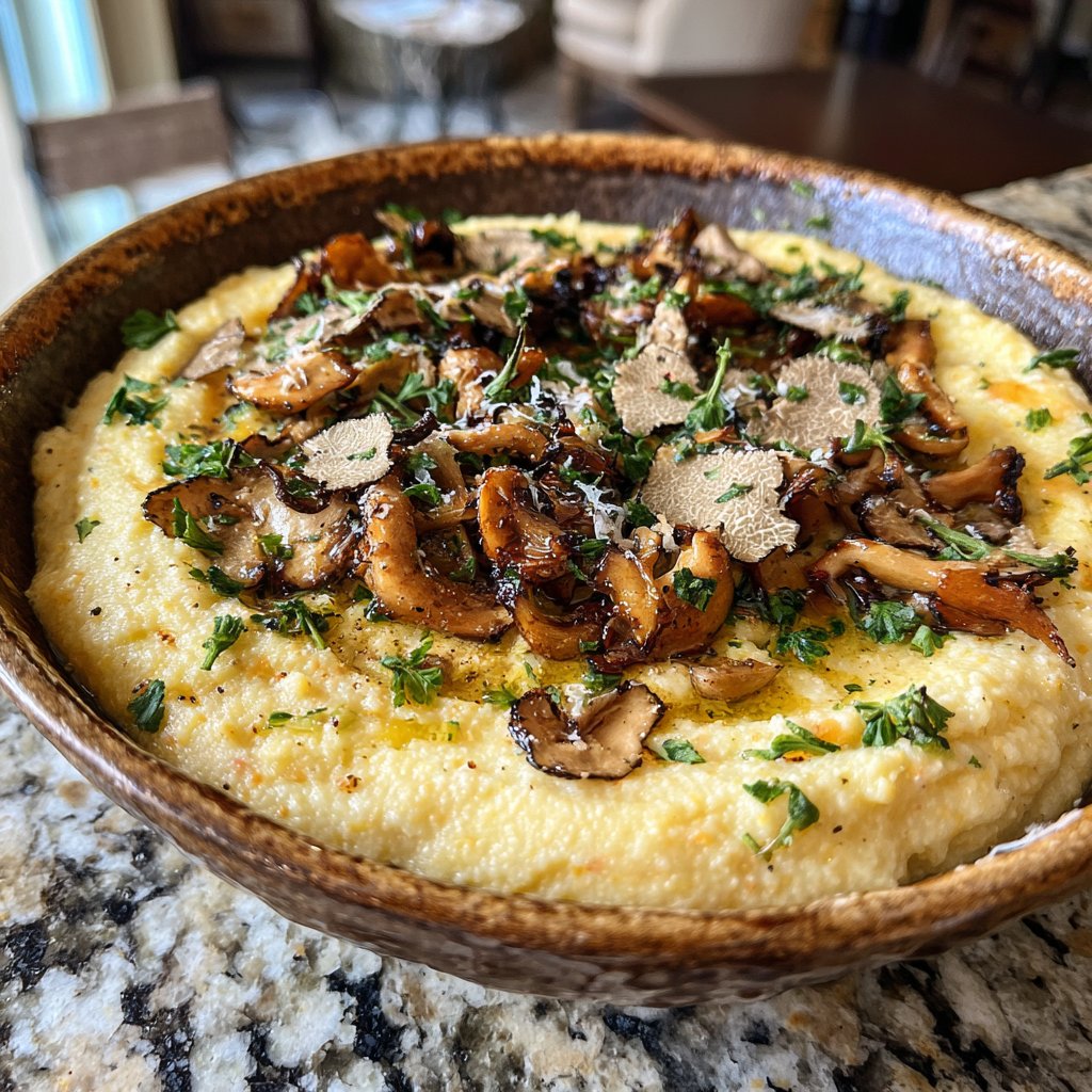 Creamy Polenta with Truffle Mushrooms