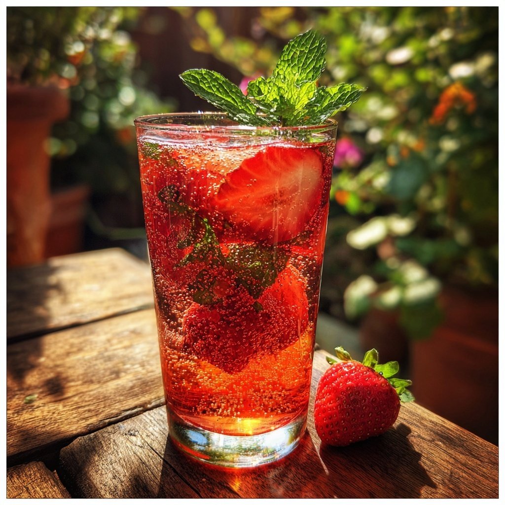 Sparkling Strawberry Spring Drink