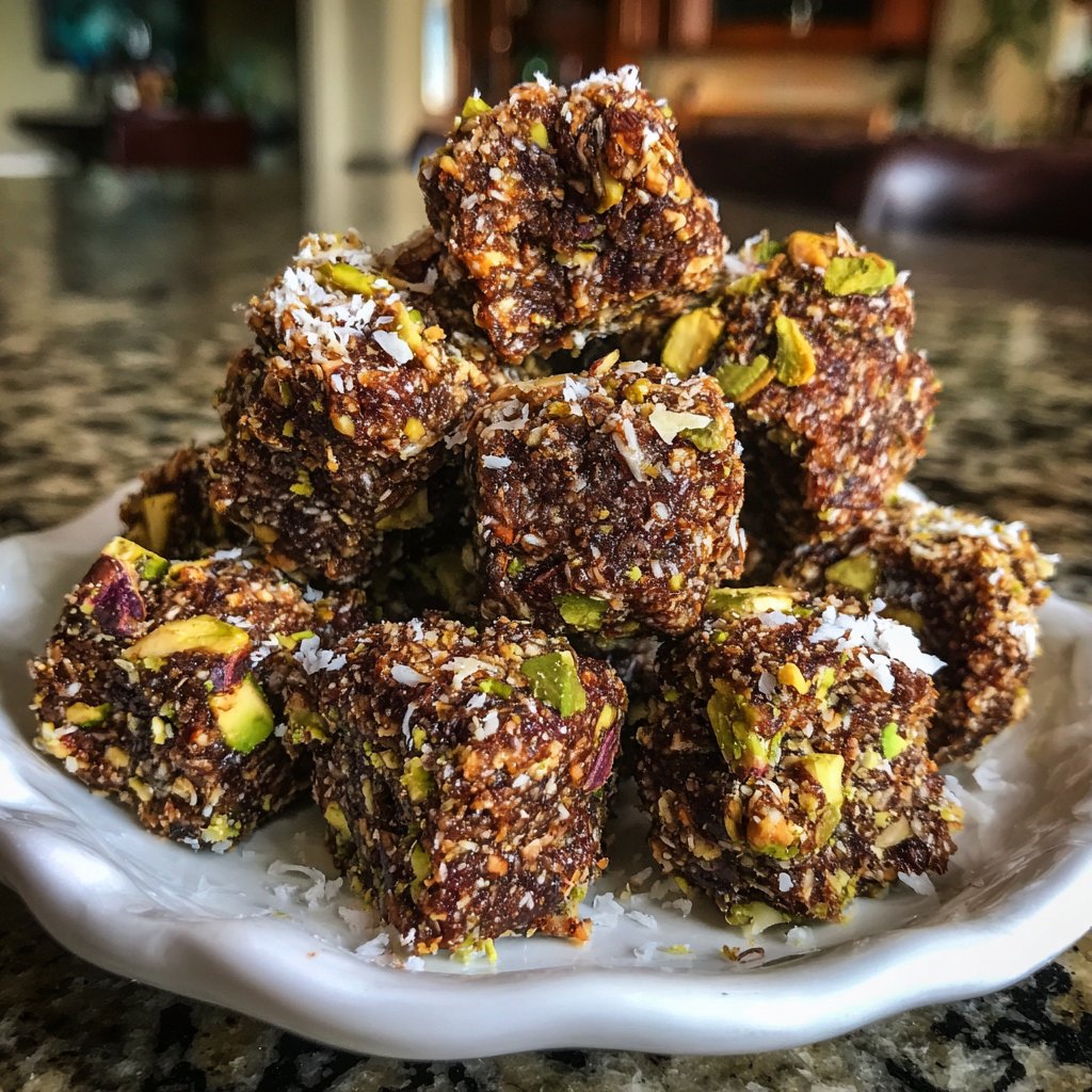 Chocolate Pistachio Coconut Bites
