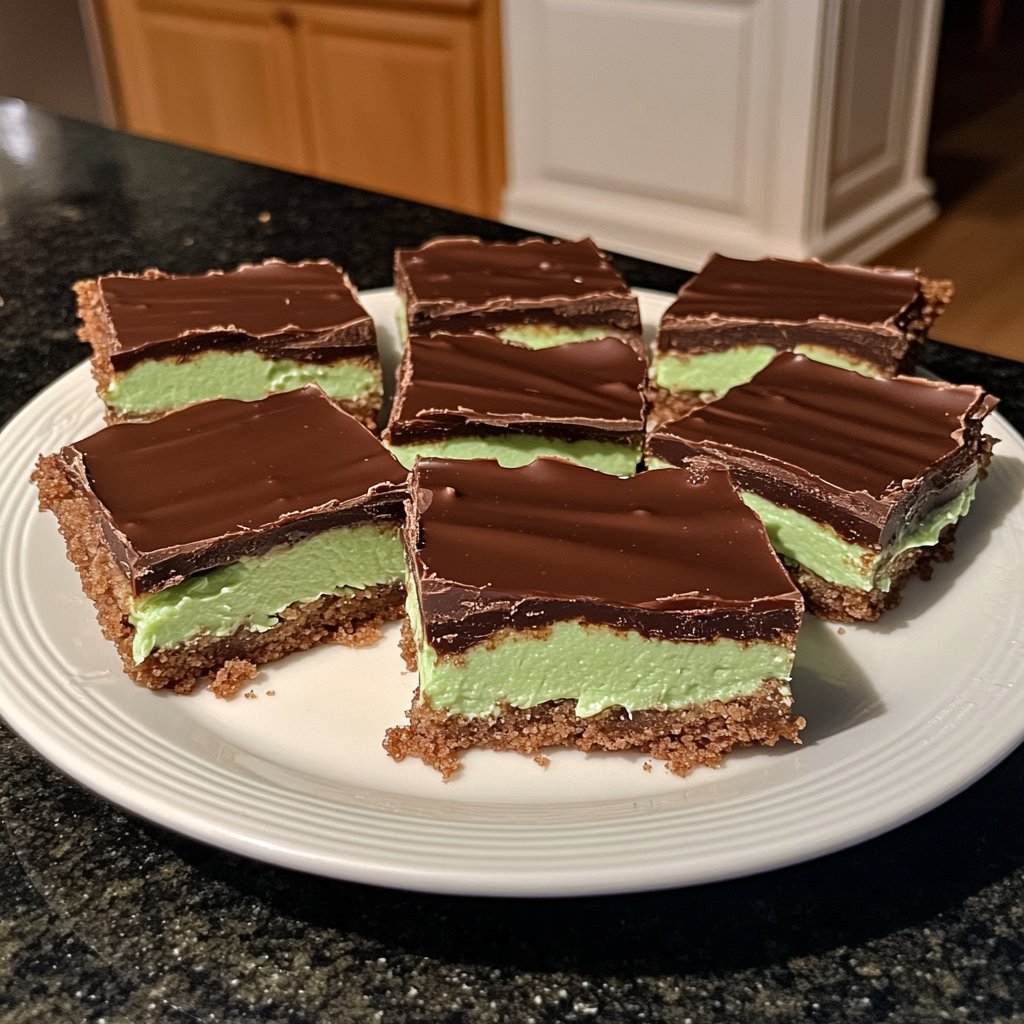 Chocolate Mint Slice Bars