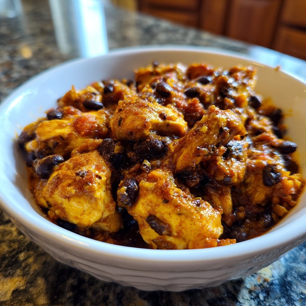 Dump-and-Go Crockpot Chicken and Black Beans