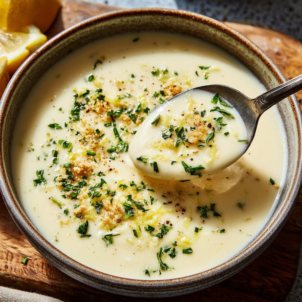 Creamy Lemon White Bean Soup Bowl
