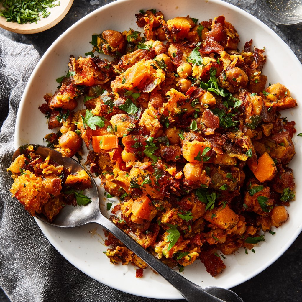 Healthy Dinner Sweet Potato Chickpea Hash