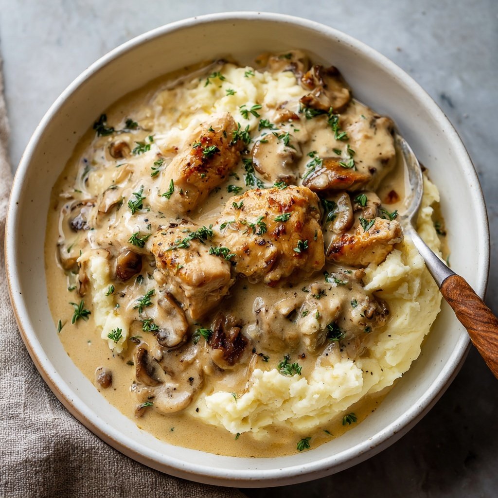 Comfort Food Creamy Chicken and Mashed Potatoes