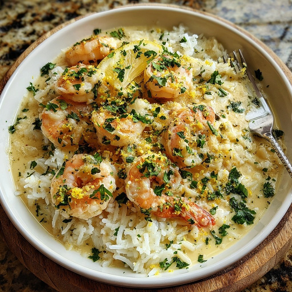 Creamy Garlic Shrimp With Rice