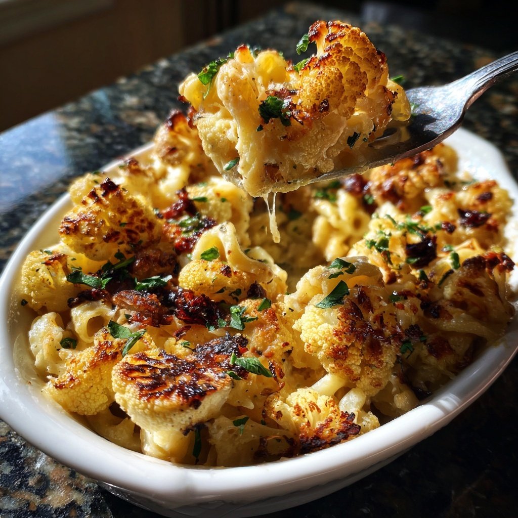 Roasted Cauliflower Garlic Pasta