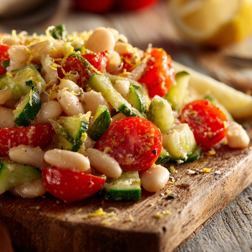 Healthy Lunch White Bean Lemon Salad