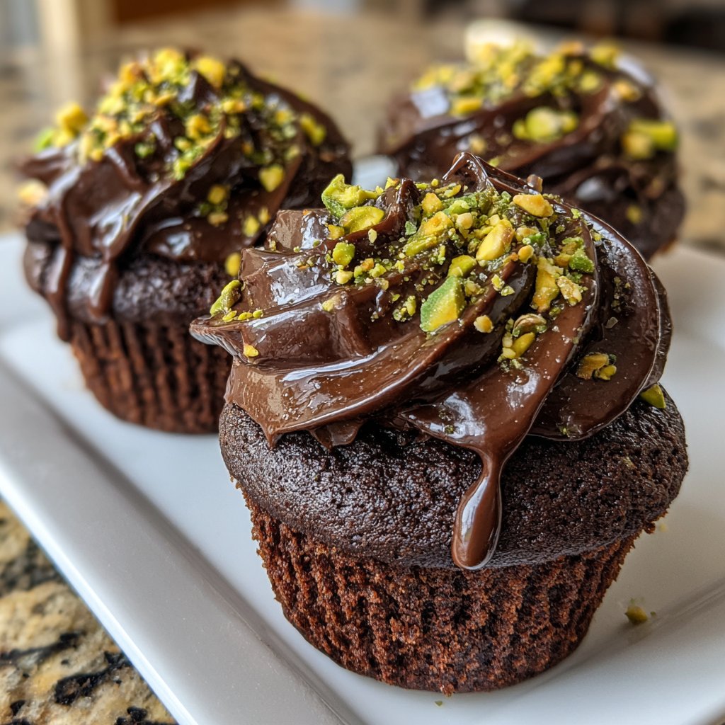 Chocolate Pistachio Cupcakes